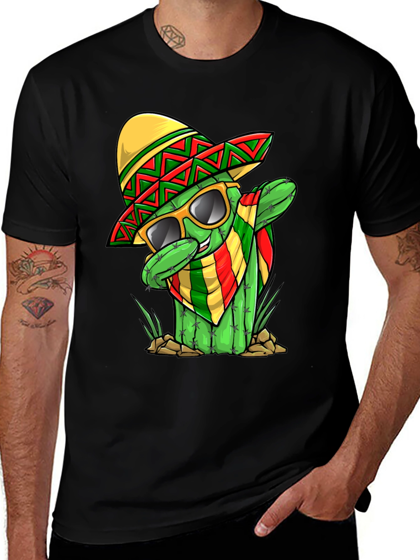 Variant 19 of Cool Cactus Sombrero Graphic T-Shirt