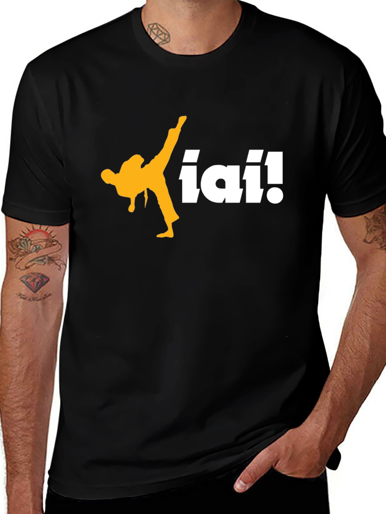 Variant 5 of Iai! Martial Arts Kick T-Shirt - Black