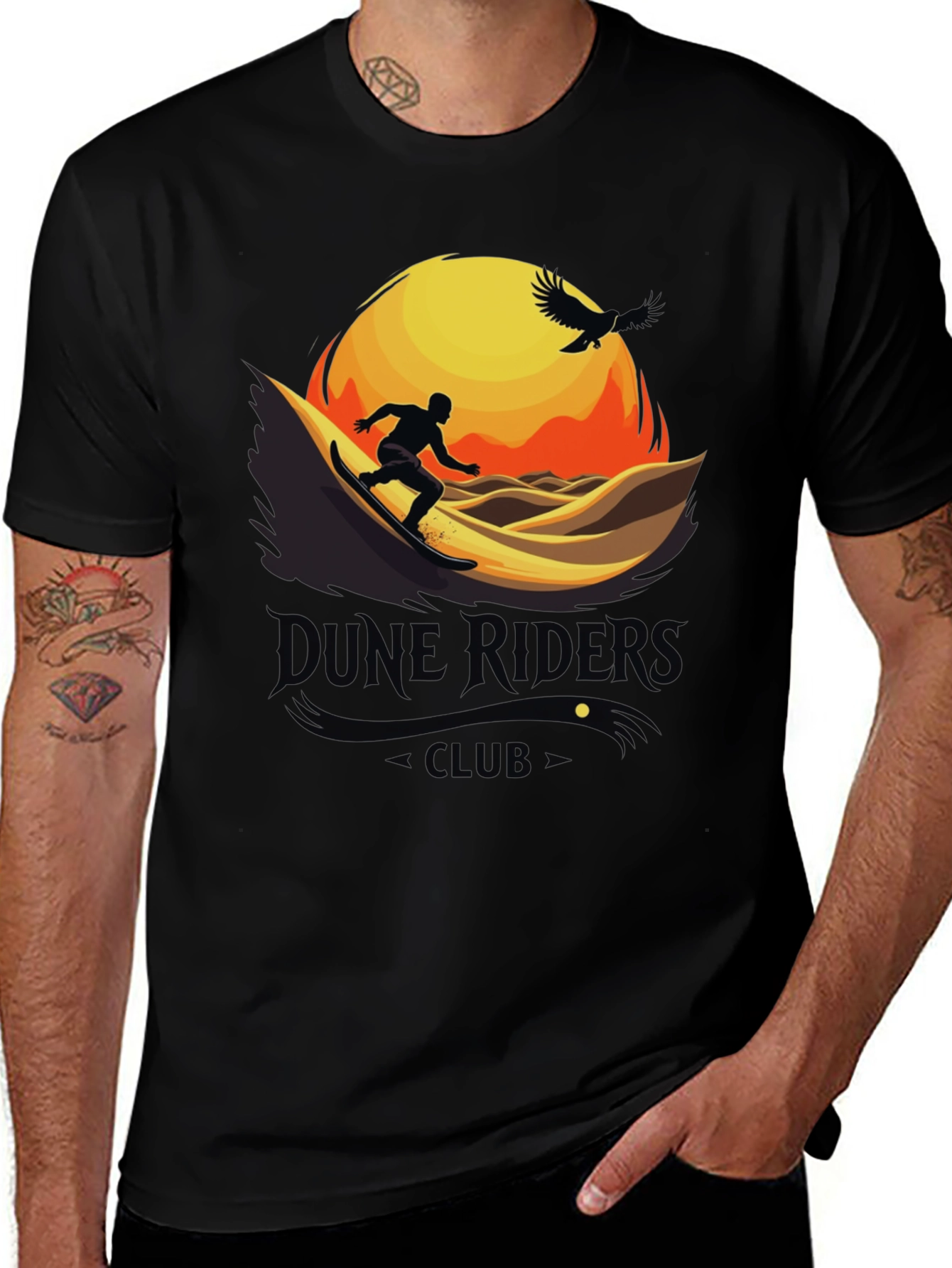 Variant 12 of Dune Riders Club Graphic T-Shirt - Black