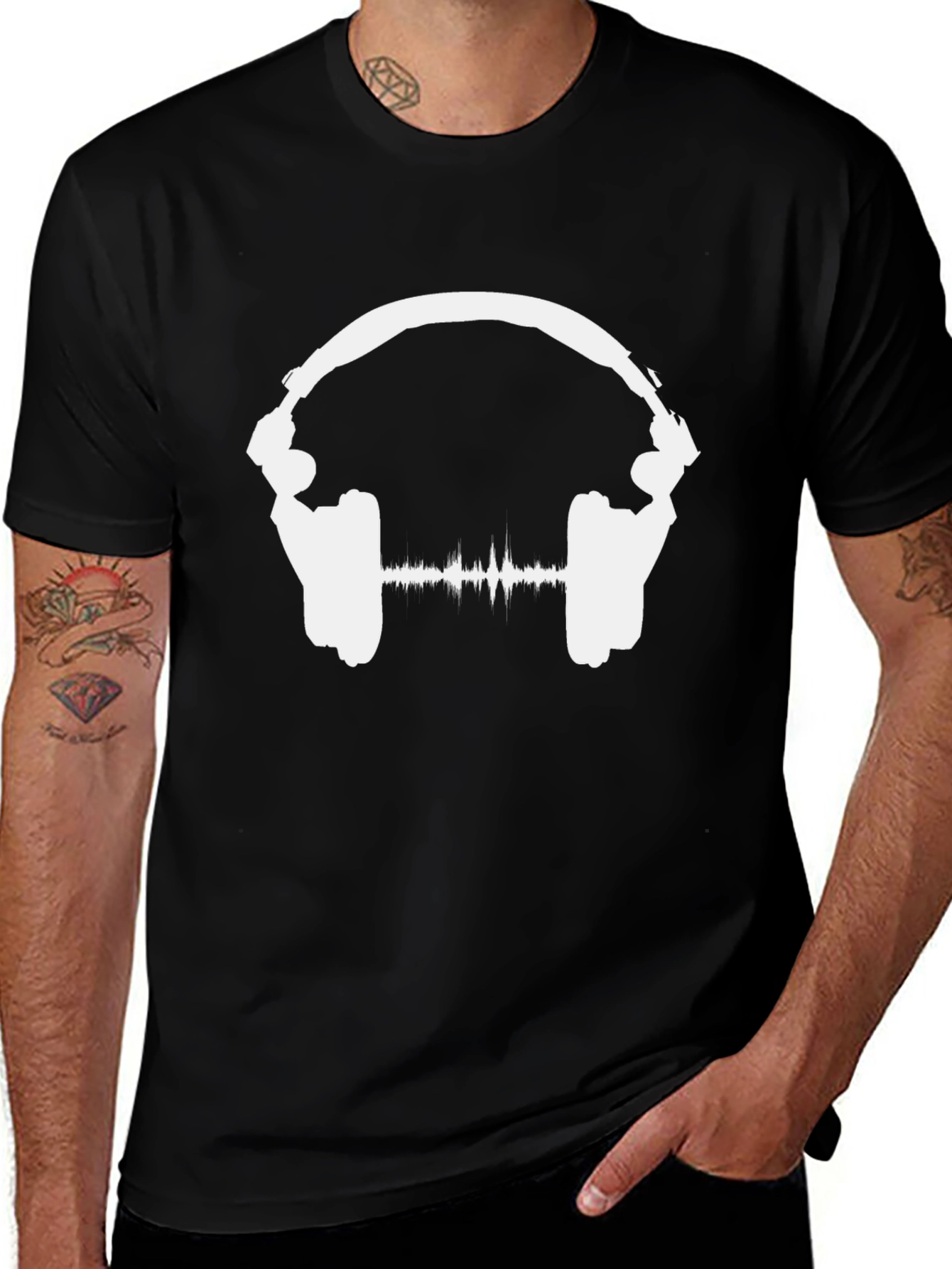 Sound Wave Headphones Graphic Tee