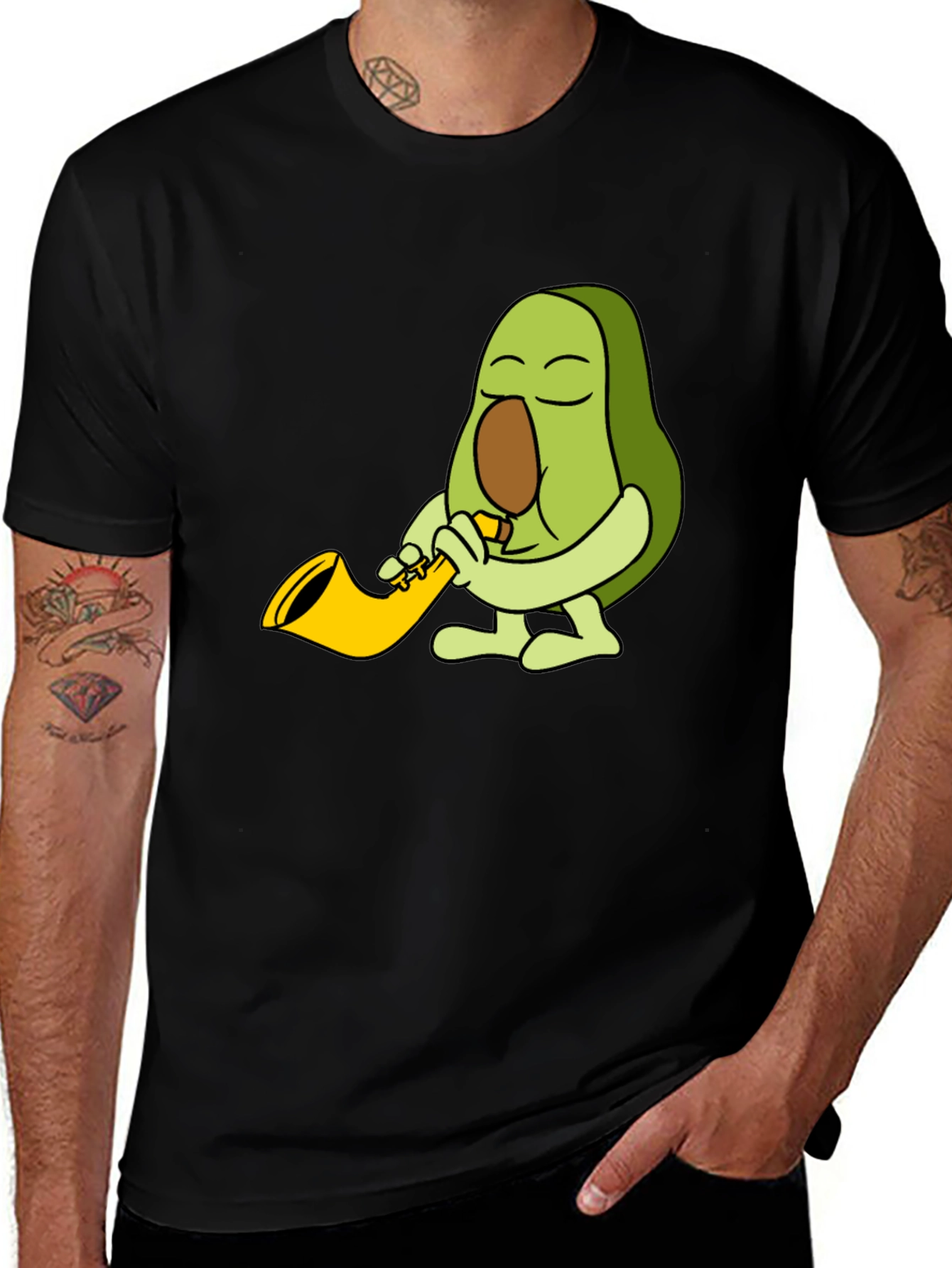 Variant 30 of Avocado Sax Player Graphic T-Shirt