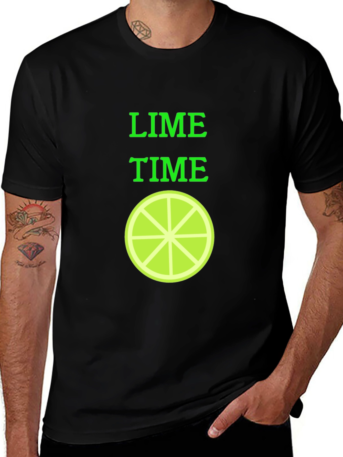 Variant 6 of Lime Time Graphic T-Shirt - Trendy Fruit Design