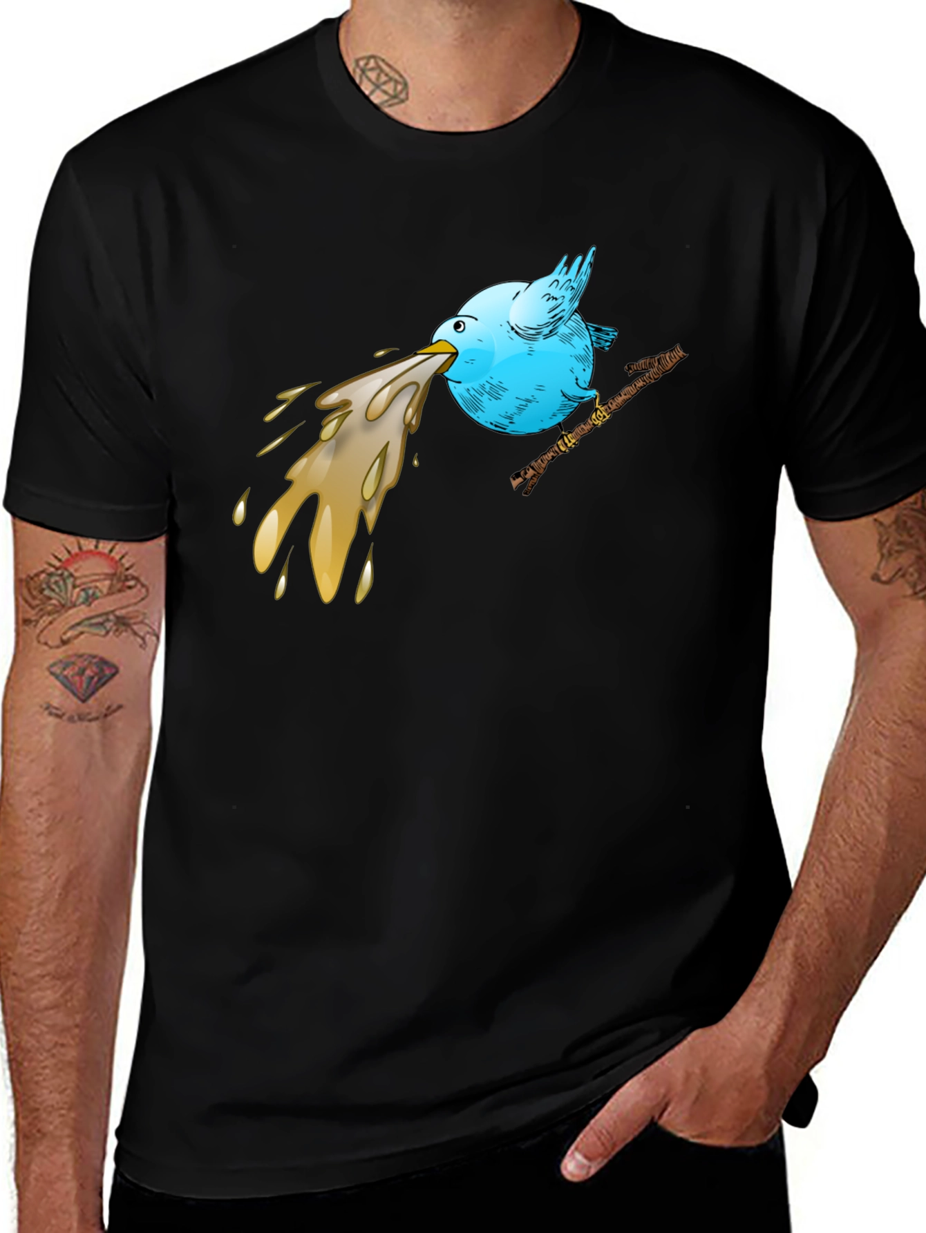 Variant 18 of Funny Bird Puking Graphic T-Shirt