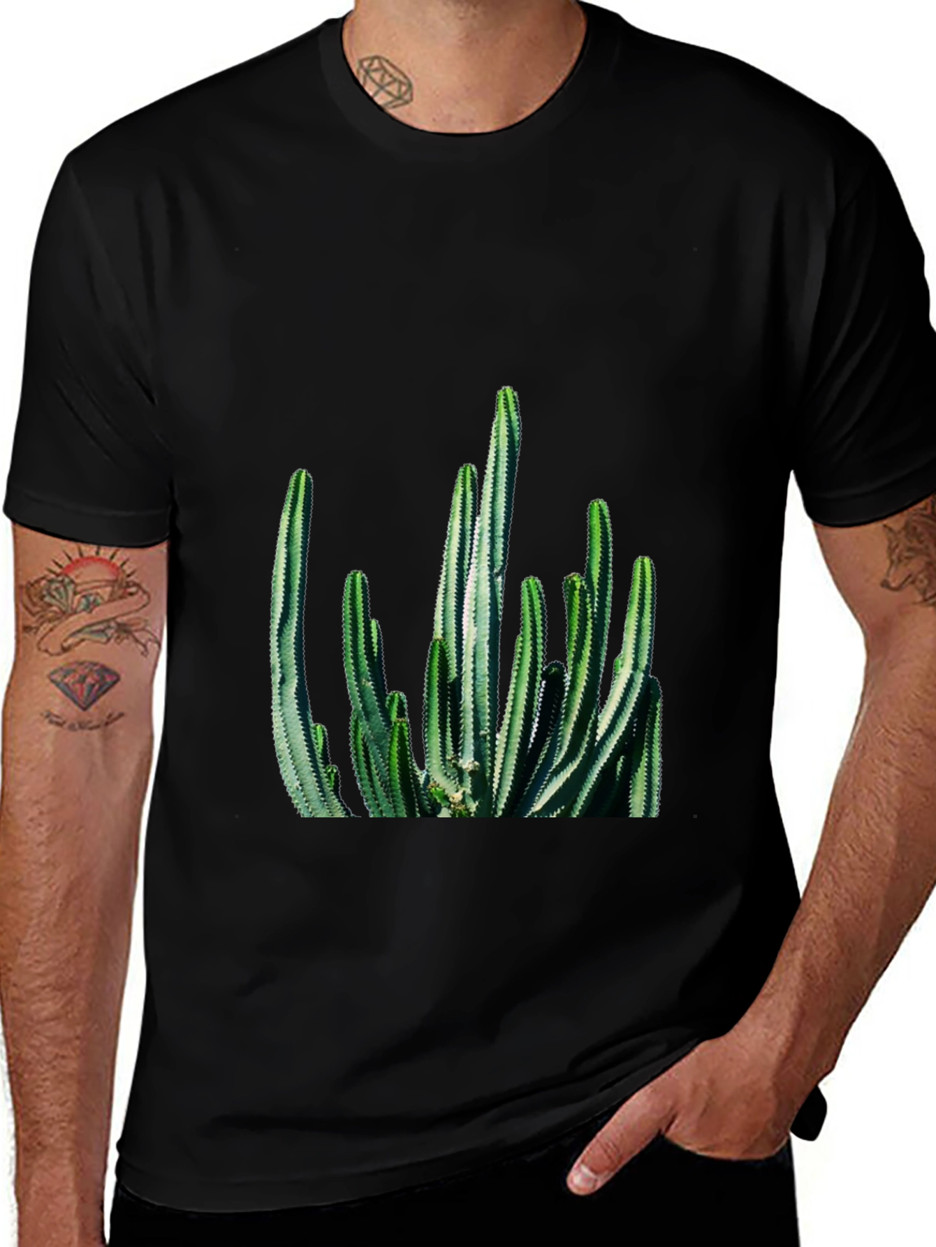 Variant 13 of Cactus Graphic Black T-Shirt