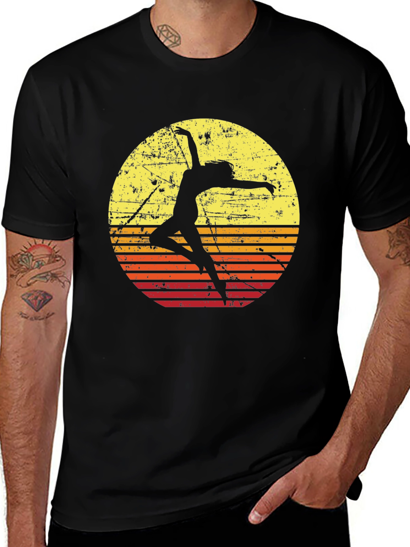 Variant 15 of Retro Dancer Tee - Sunset Silhouette Graphic T-Shirt
