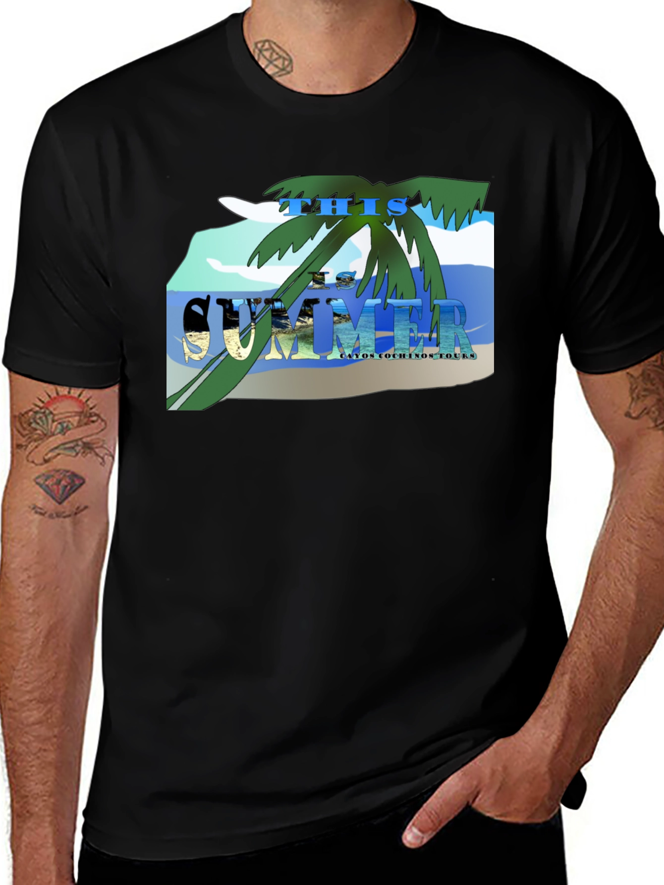 Variant 29 of Summer Vibes Black T-Shirt