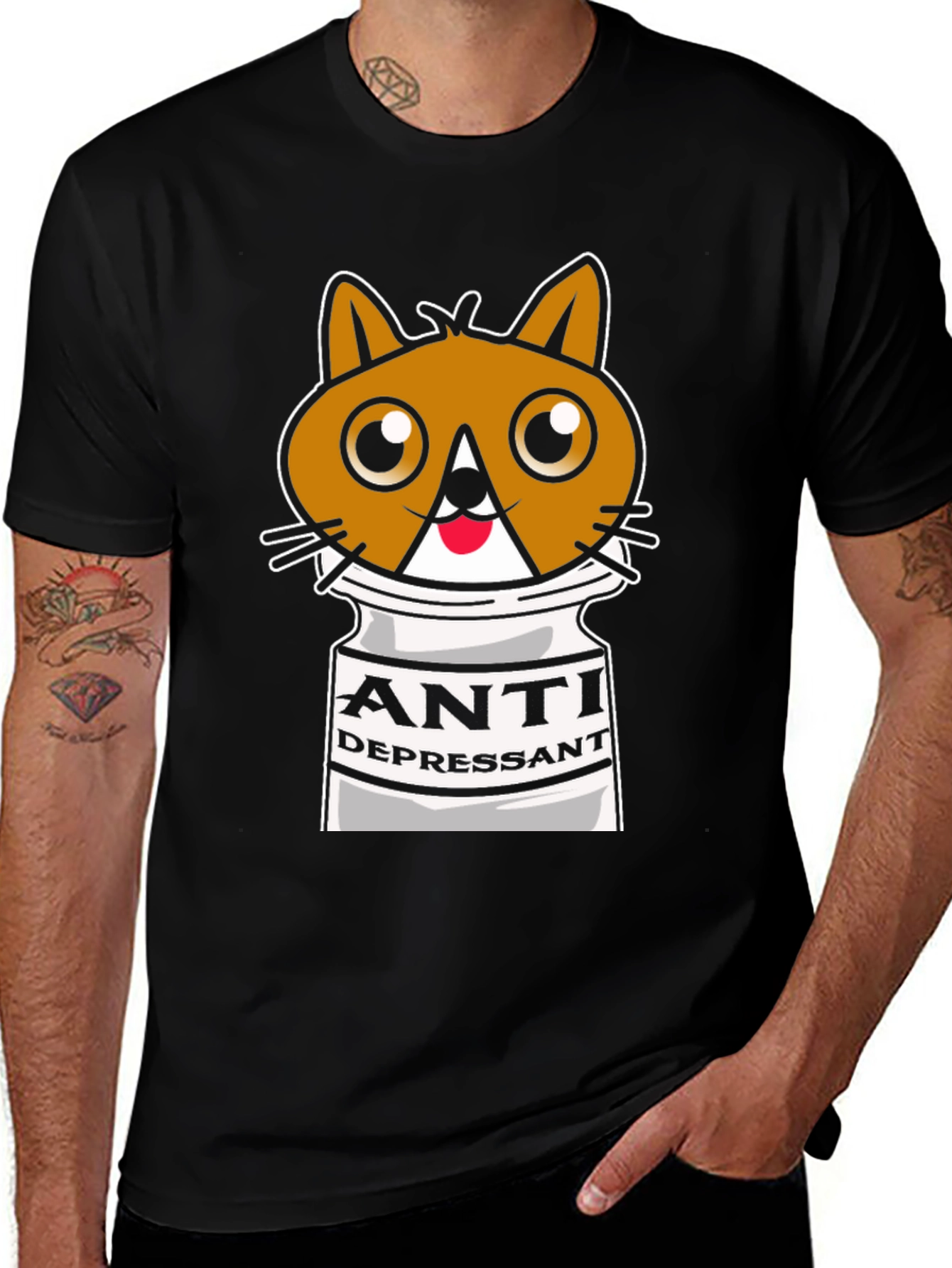 Variant 15 of Anti-Depressant Cat T-Shirt