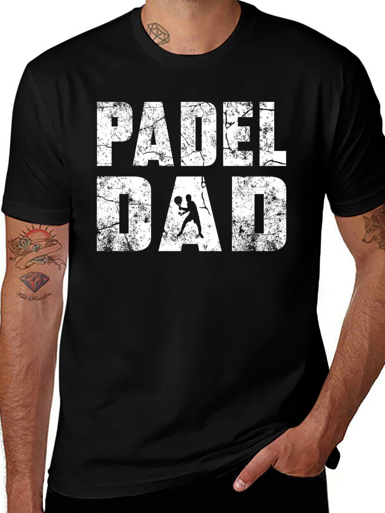 Variant 25 of Padel Dad Graphic Tee - Black Cotton T-Shirt