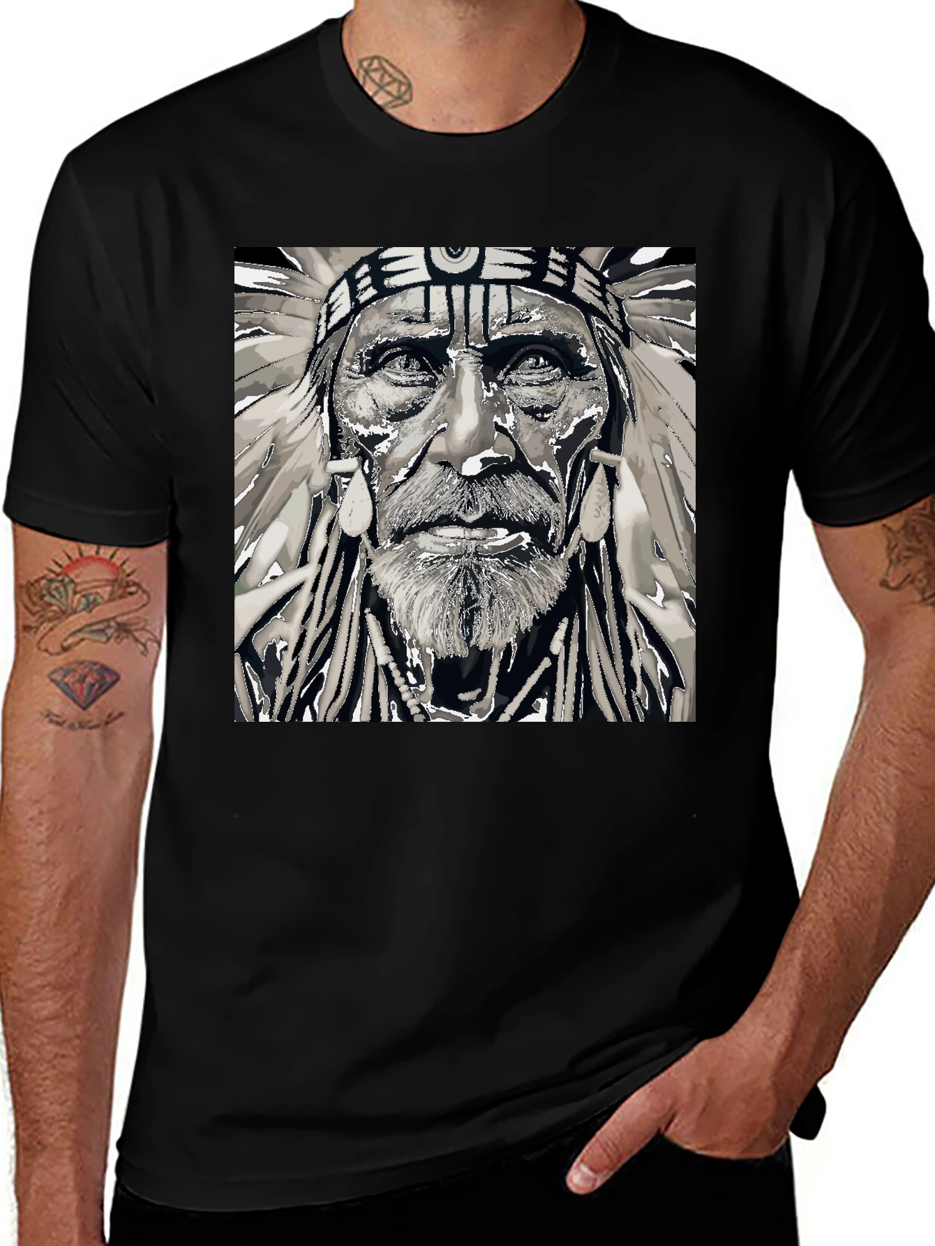 Variant 8 of Native American Chief Graphic Tee