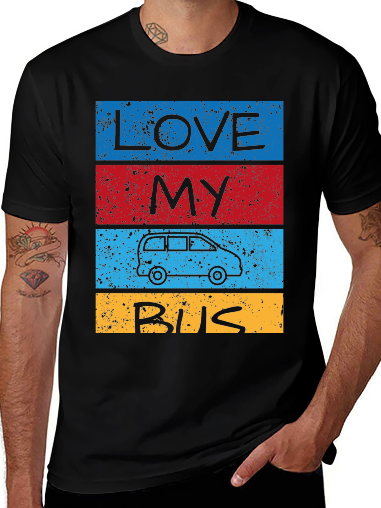Variant 16 of Love My Bus T-Shirt - Retro Van Design