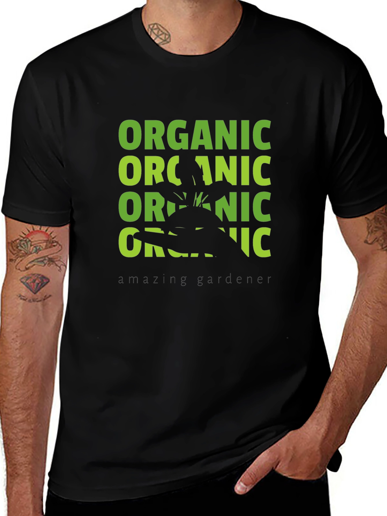 Variant 30 of Organic Graphic Print Black T-Shirt