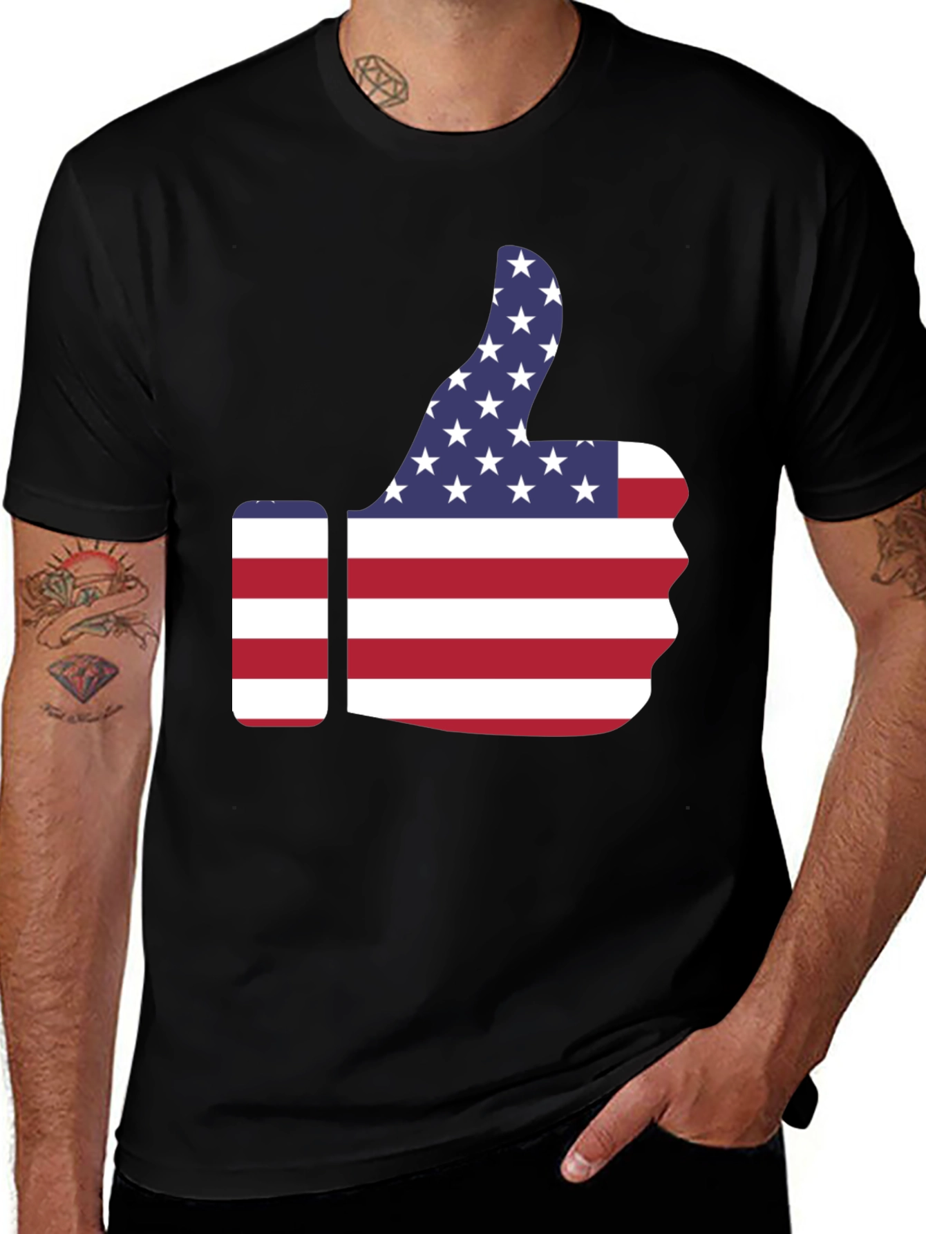 Variant 26 of American Flag Thumbs Up Graphic Tee