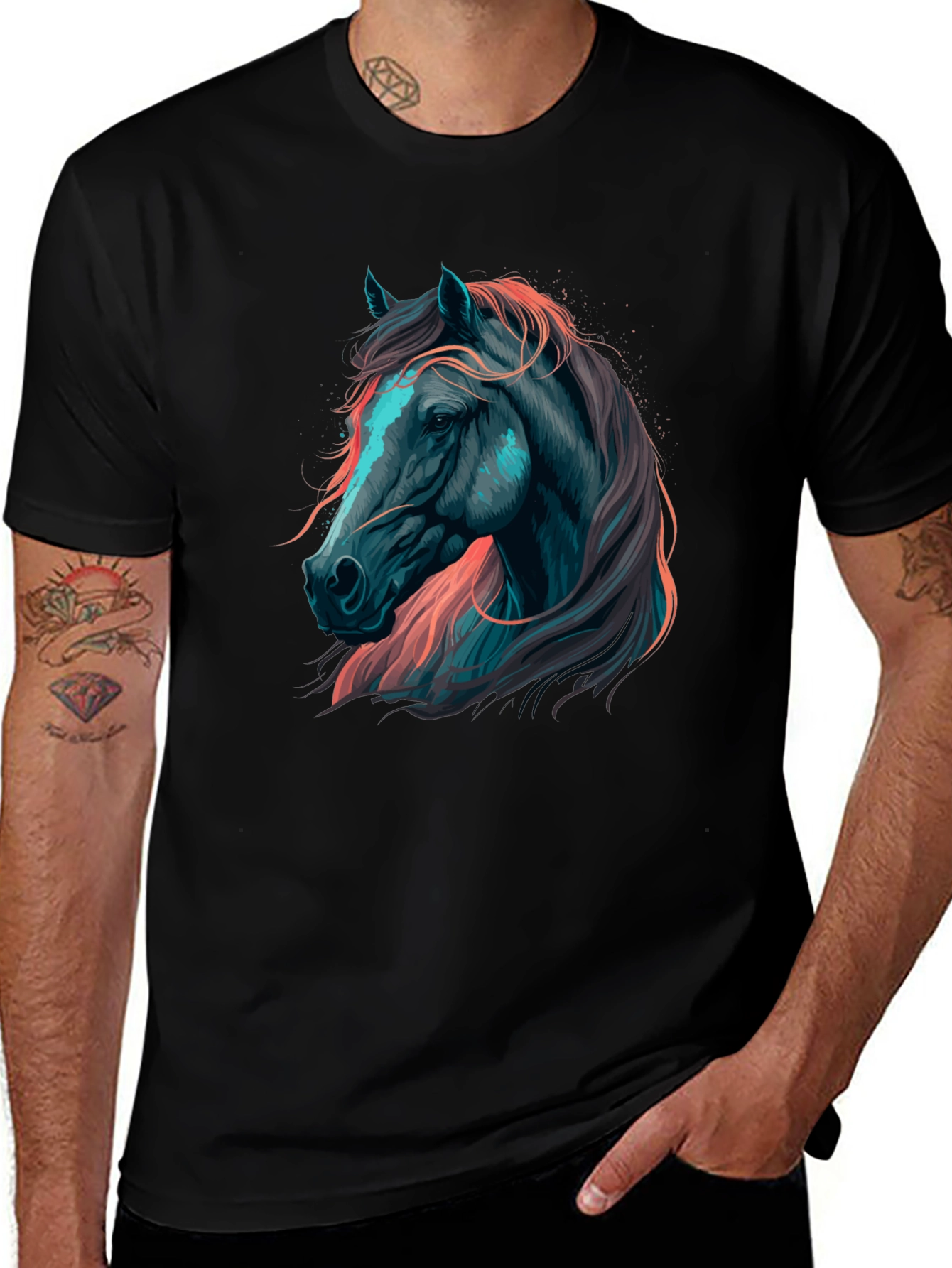 Variant 27 of Black Horse Graphic Tee