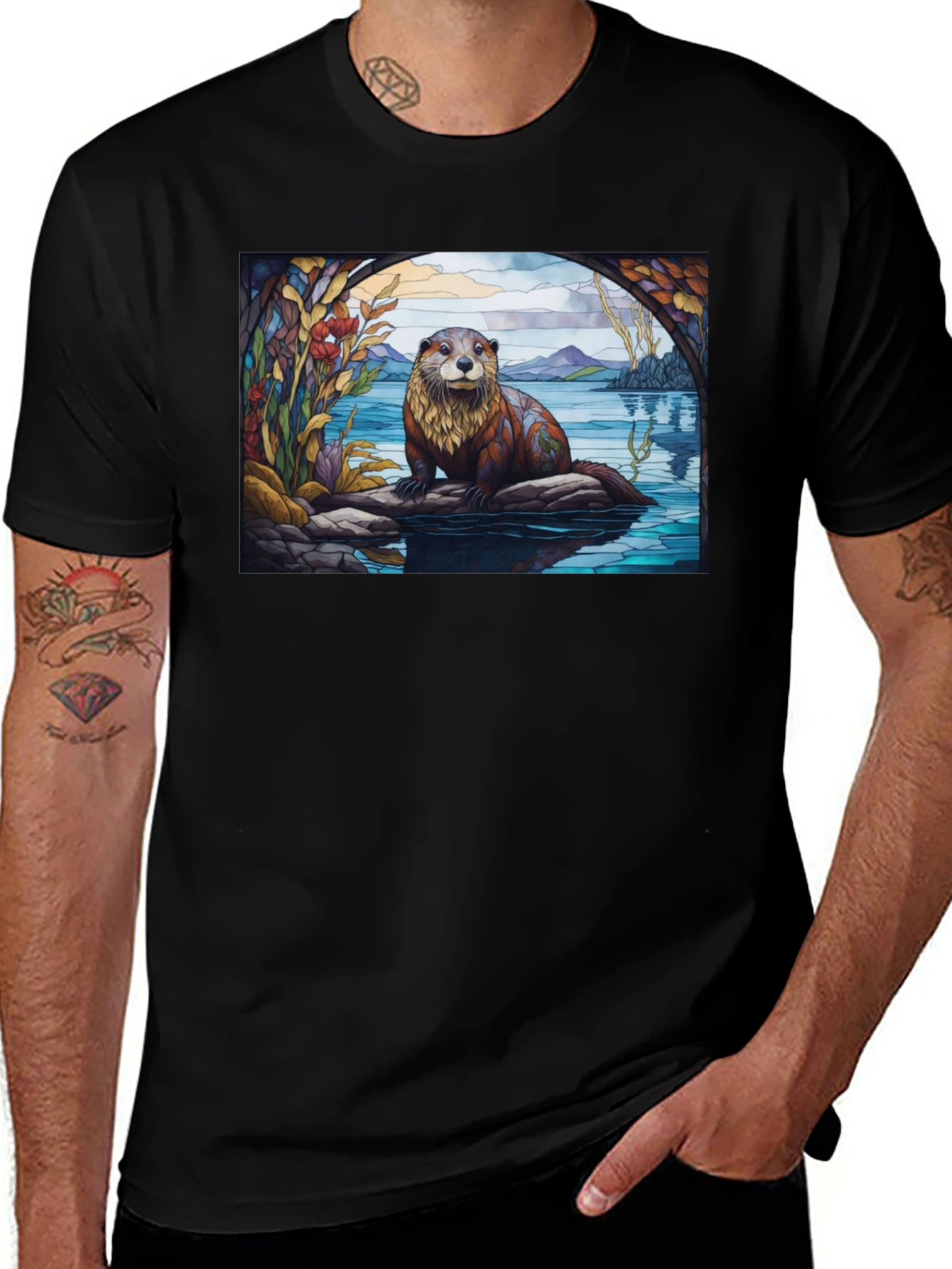 Variant 25 of Otter Graphic Tee - Nature Lover's T-Shirt