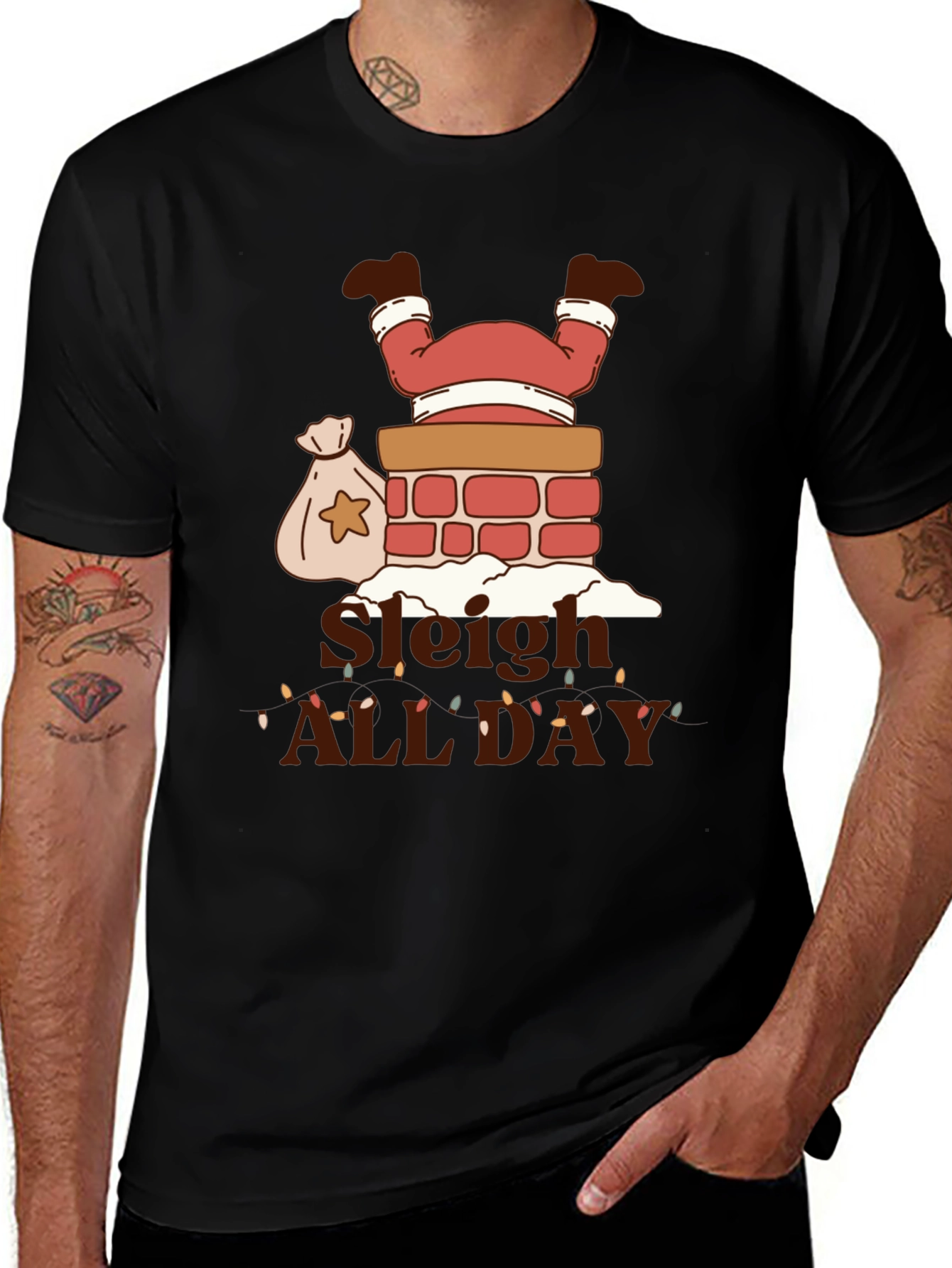 Sleigh All Day Santa Chimney T-Shirt