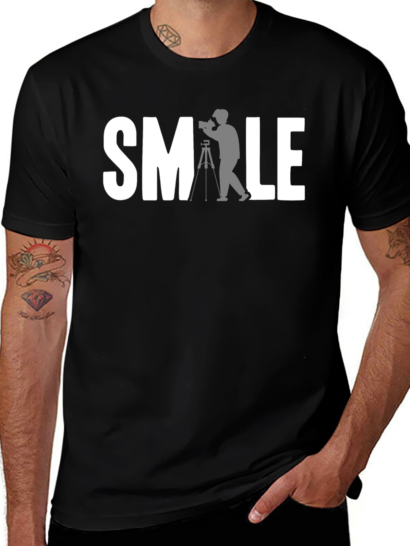 Variant 4 of SMILE Photographer Black Graphic T-Shirt