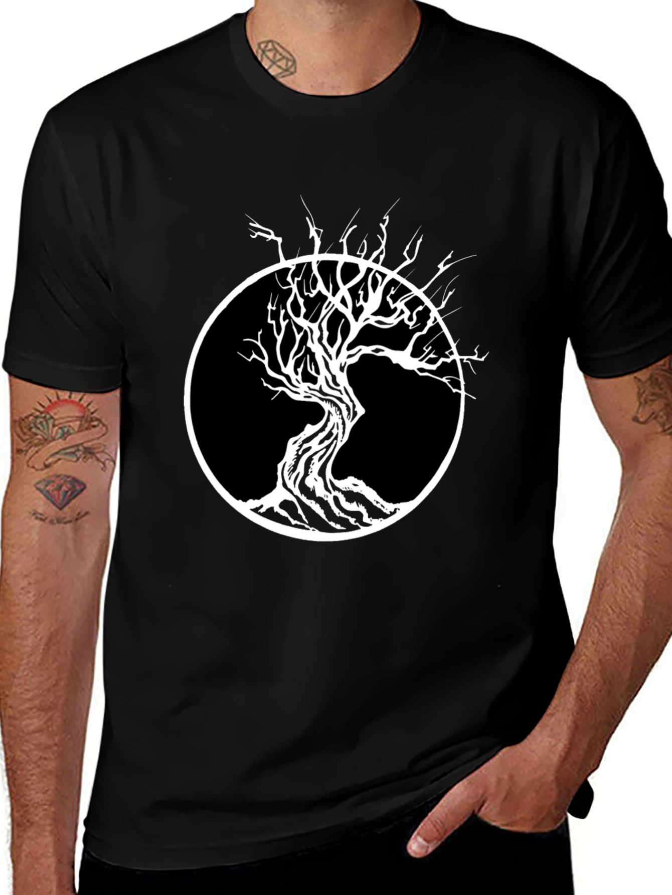 Variant 7 of Tree of Life Graphic Black T-Shirt