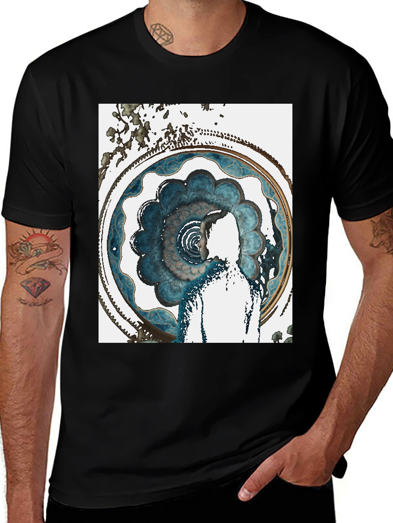 Variant 5 of Abstract Art Tee - Mandala Circle Design