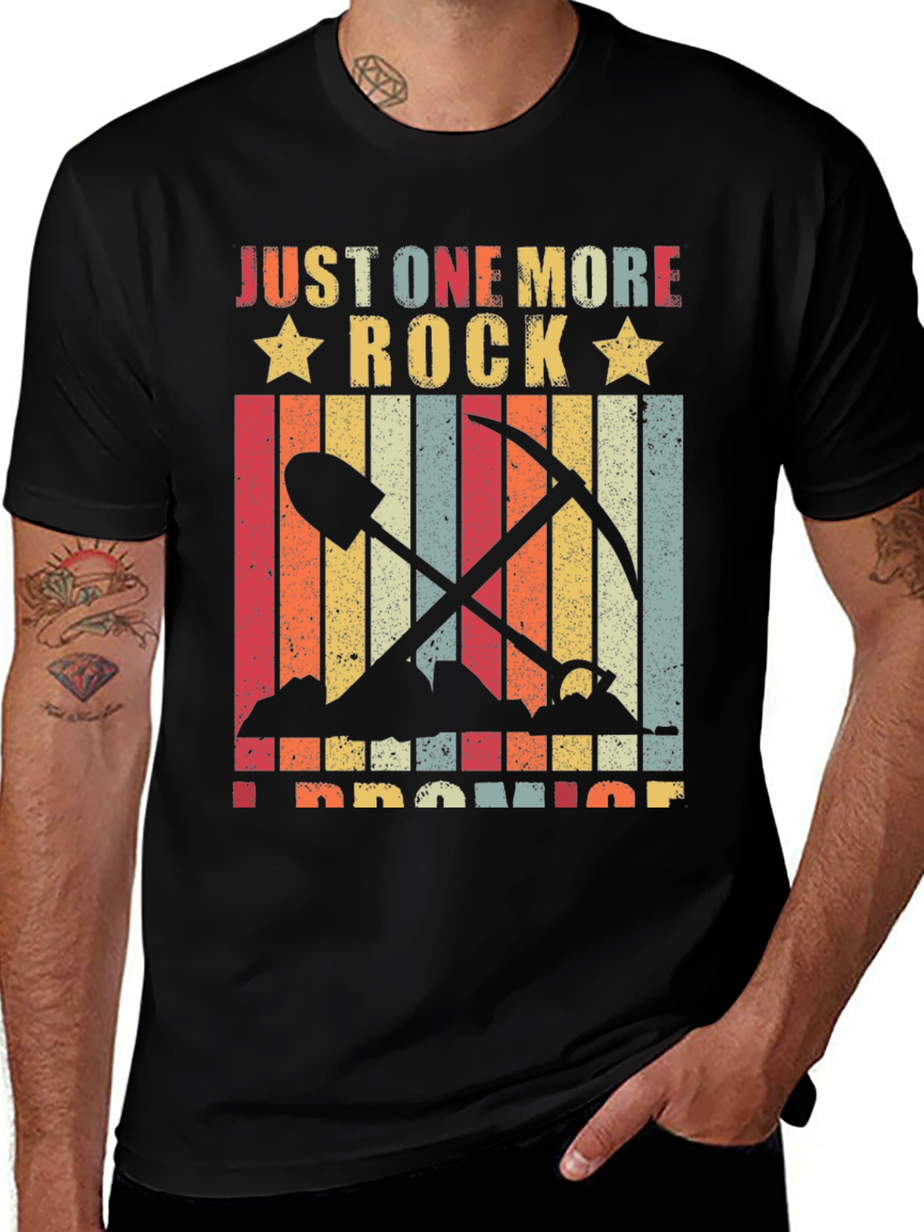 Black Just One More Rock T-Shirt - Mineral Collector Tee main image