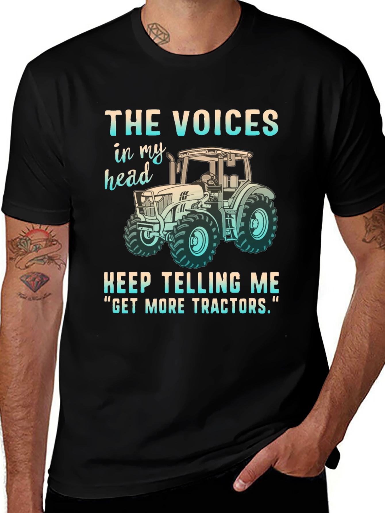 Variant 23 of Funny "Get More Tractors" Graphic Tee