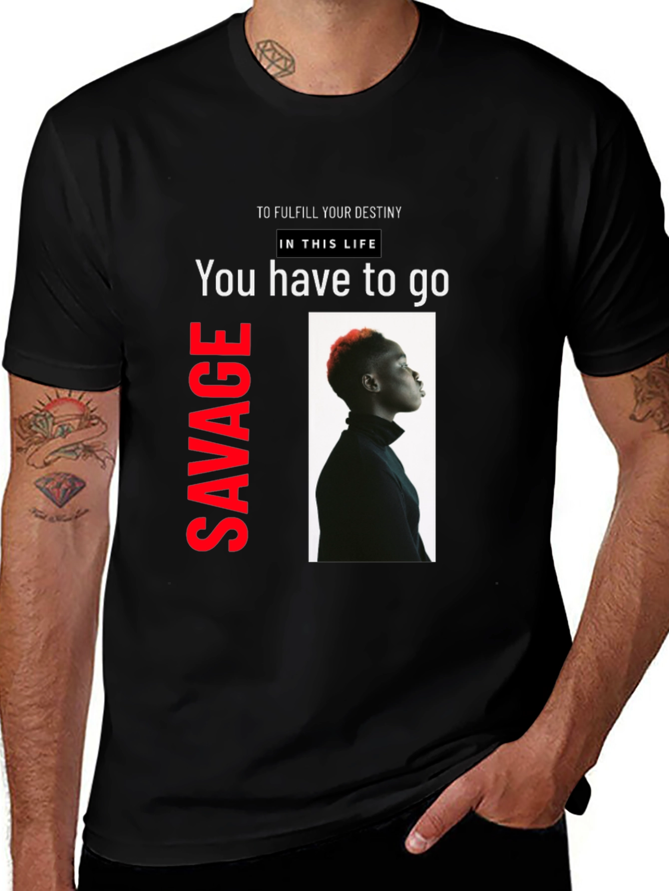 Variant 22 of Savage Graphic Print Black T-Shirt