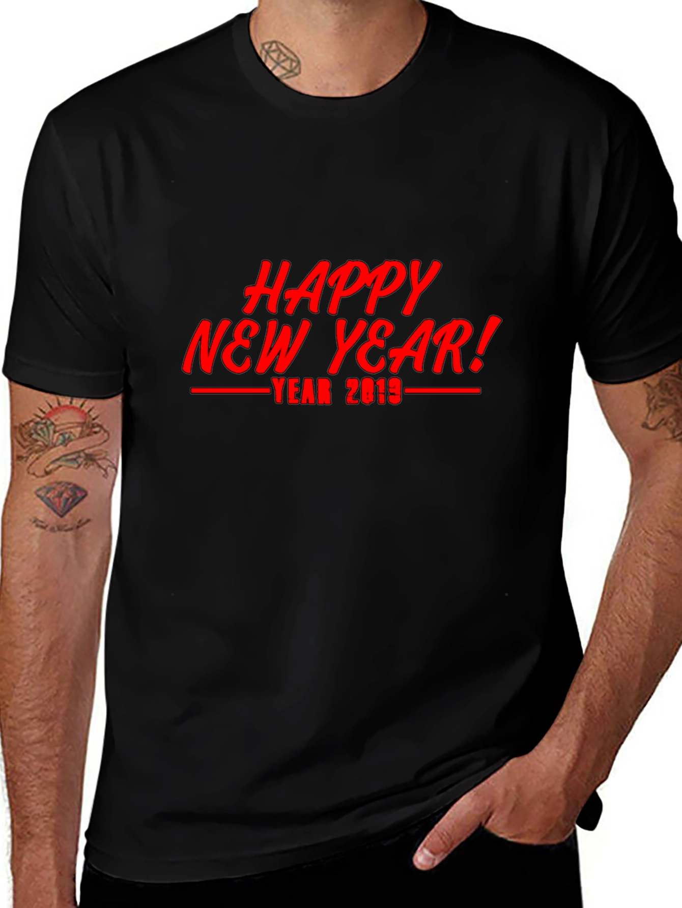 Happy New Year 2019 T-Shirt - Black
