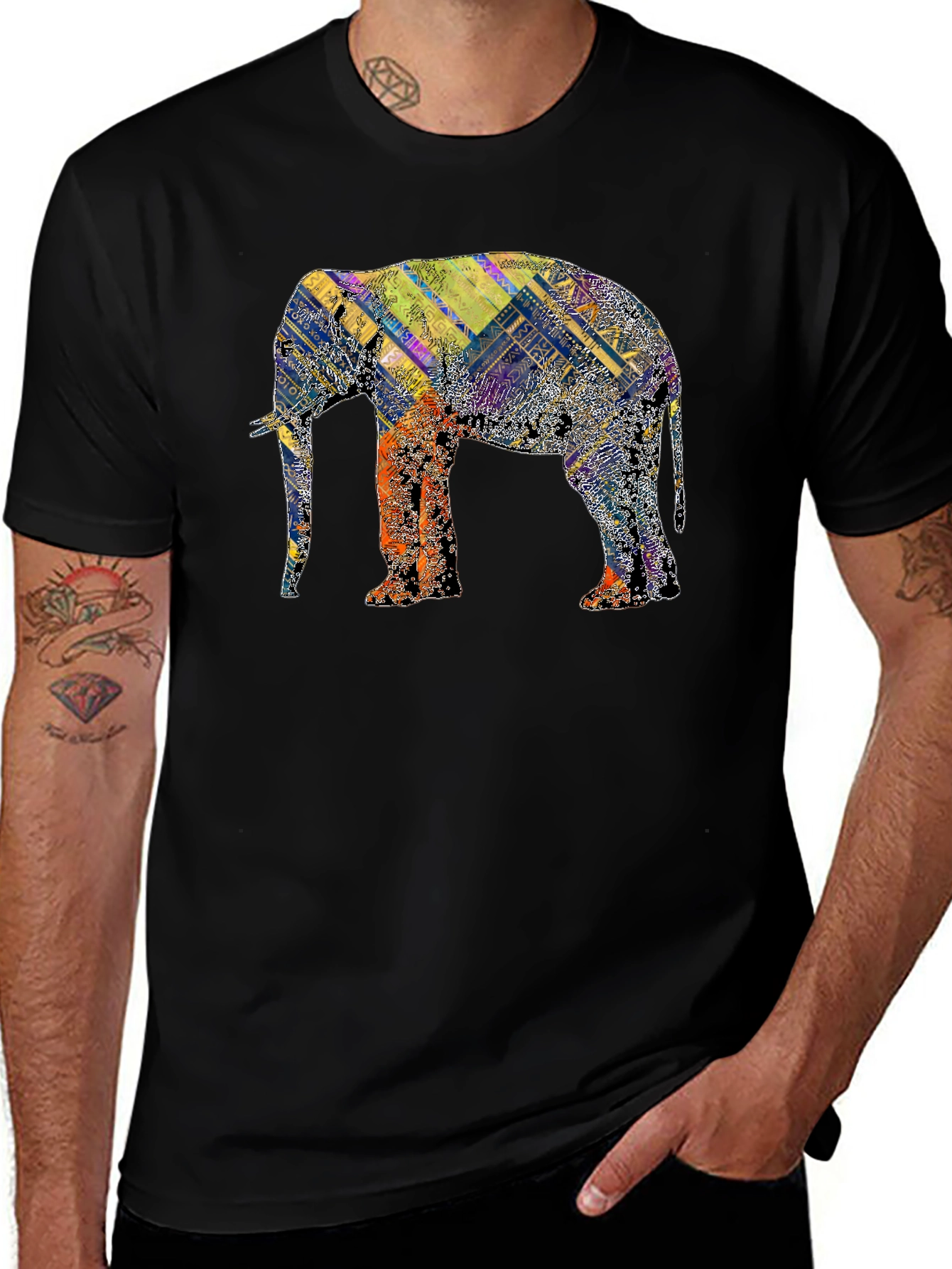 Variant 9 of Elephant Graphic T-Shirt - Unique Animal Print Tee