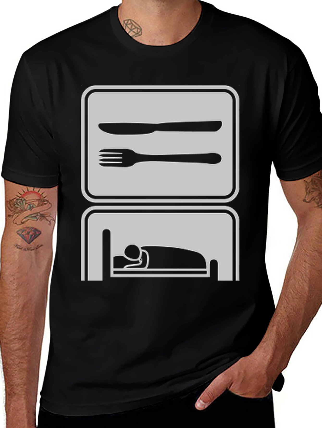 Variant 12 of Eat Sleep Repeat Funny Graphic Tee