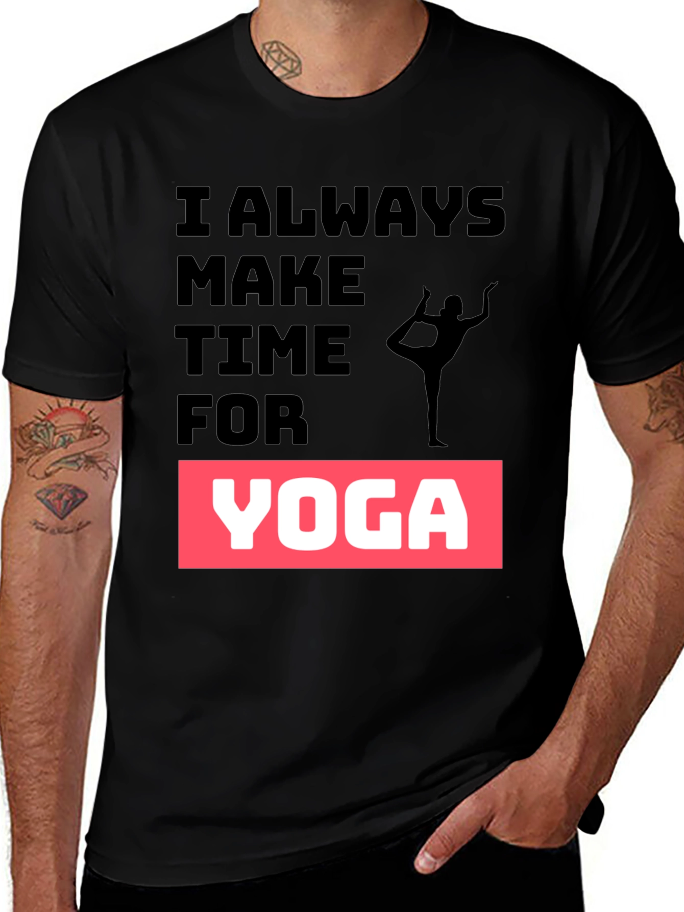 Variant 12 of Yoga Time Black Graphic Tee