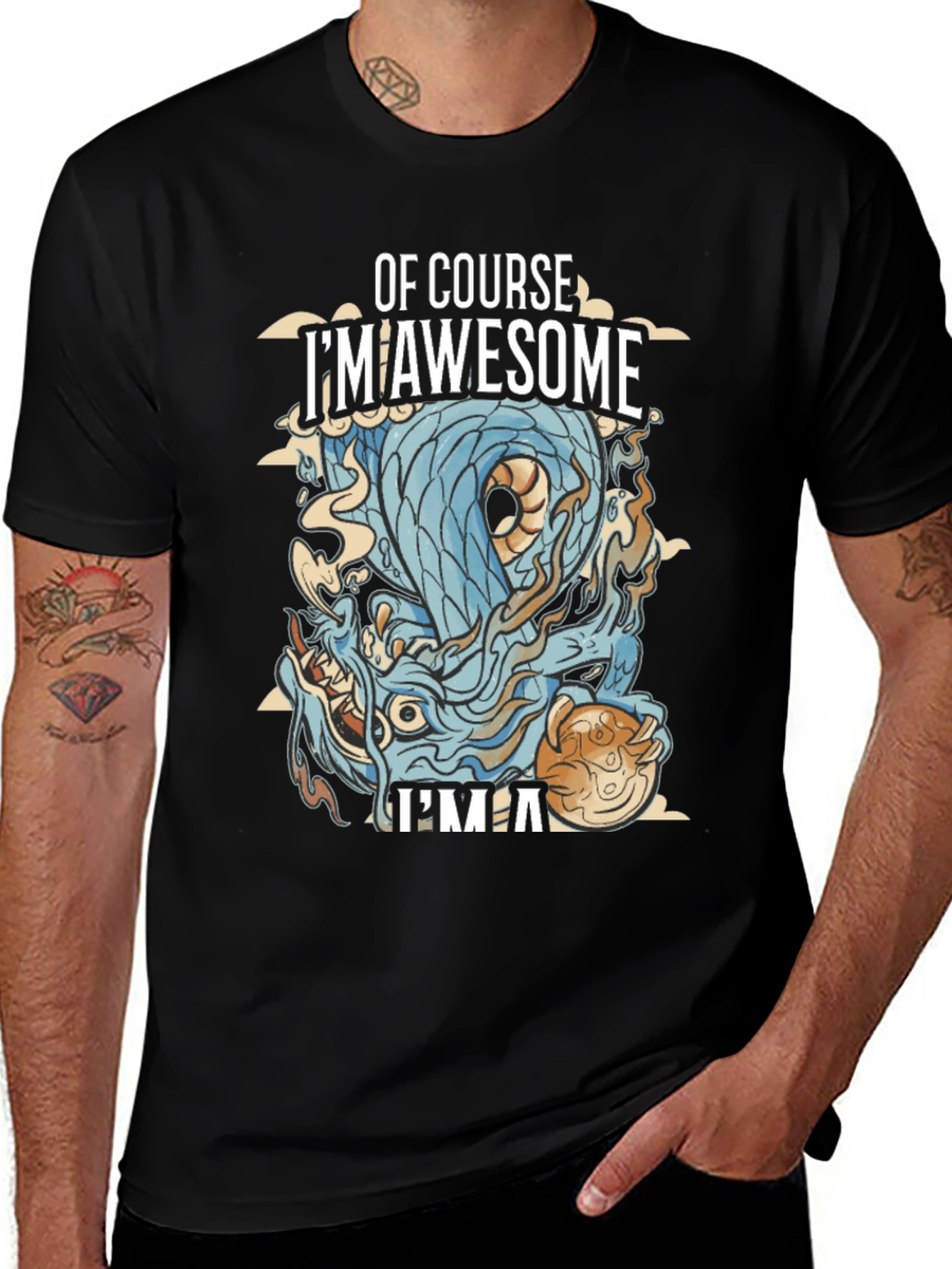 Variant 7 of Awesome Dragon Graphic T-Shirt