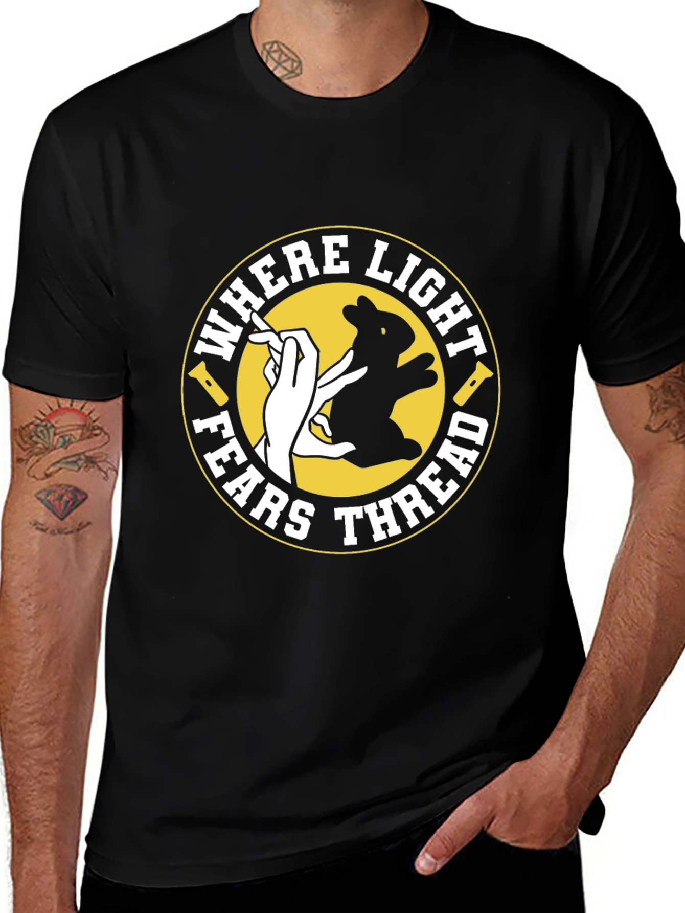 Where Light Fears Thread Graphic T-Shirt