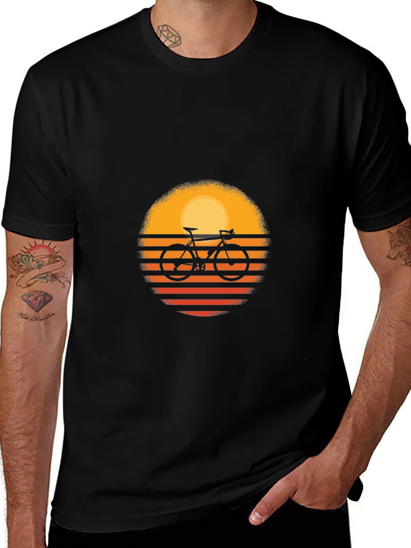 Variant 28 of Retro Sunset Bicycle Graphic T-Shirt