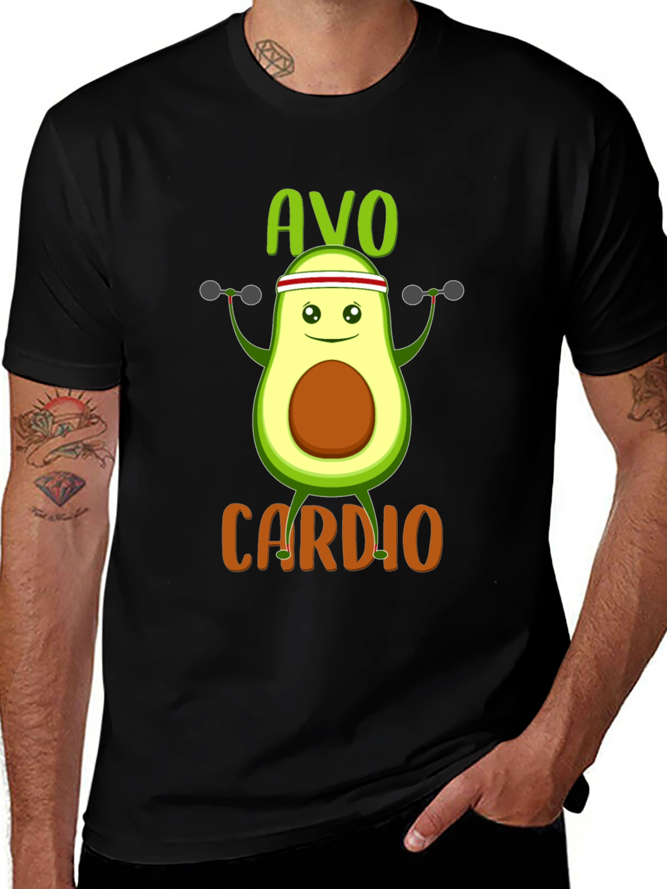 Variant 5 of Avo Cardio T-Shirt - Avocado Gym Workout Tee