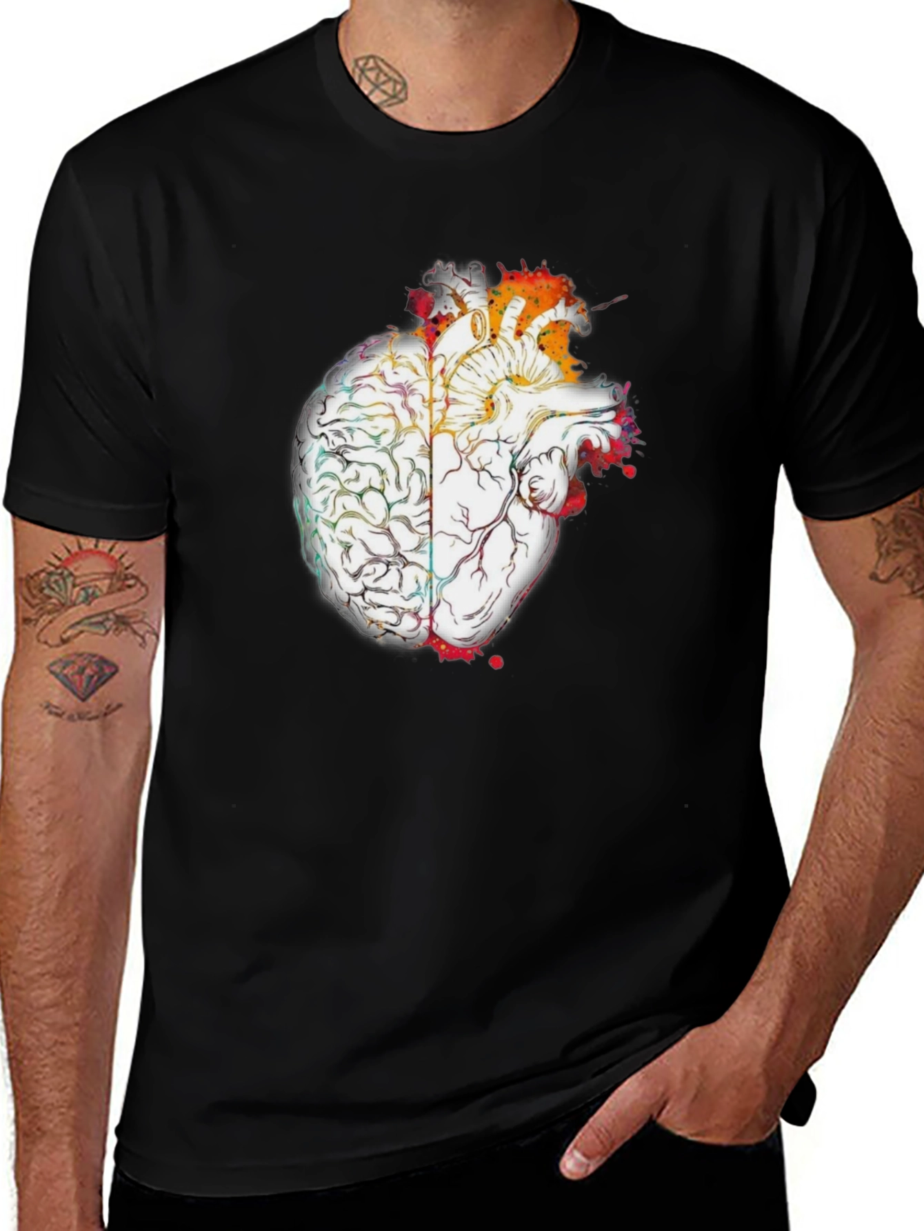 Variant 11 of Brain and Heart Graphic T-Shirt