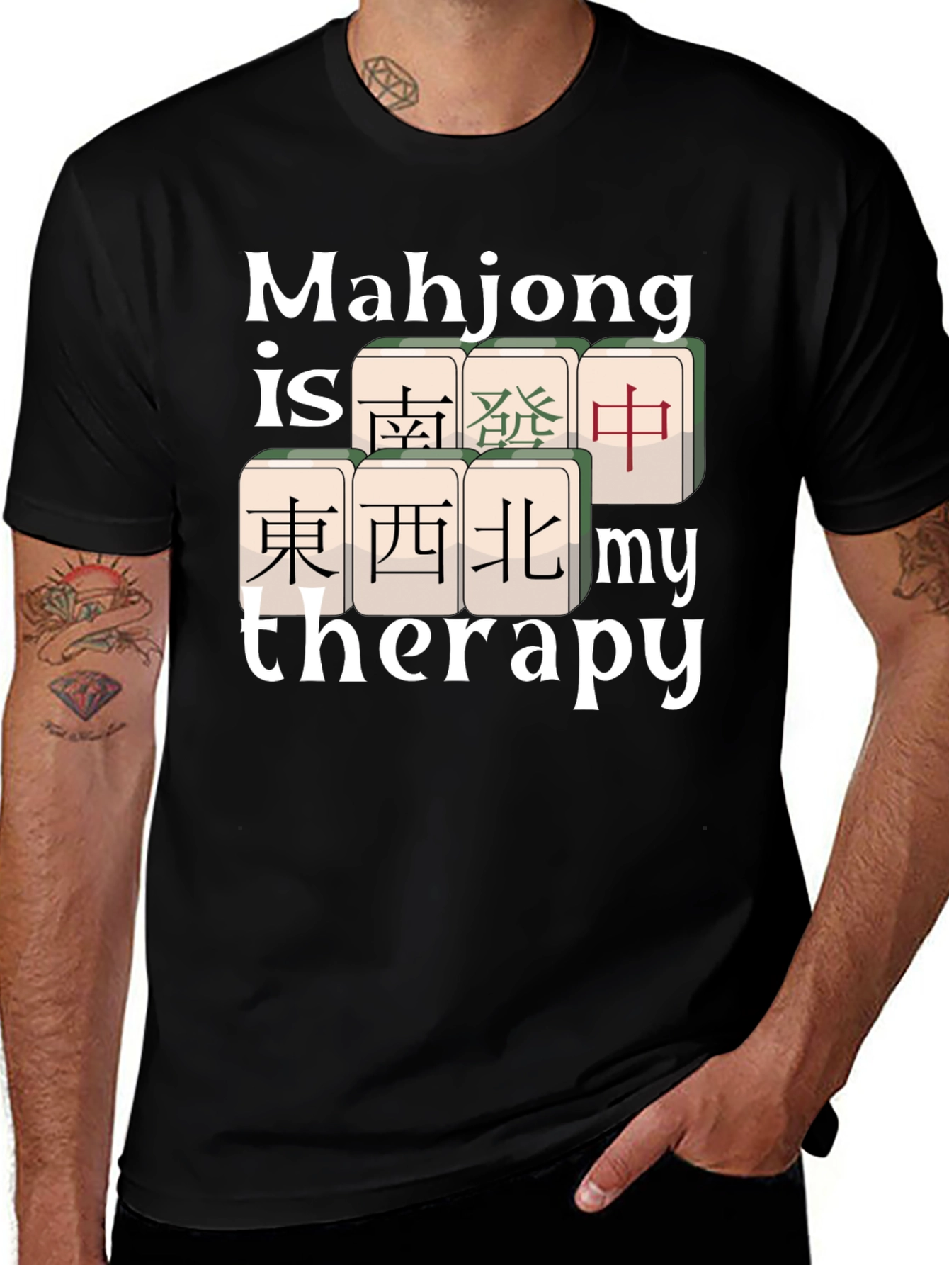 Mahjong Therapy T-Shirt, Fun Graphic Tee