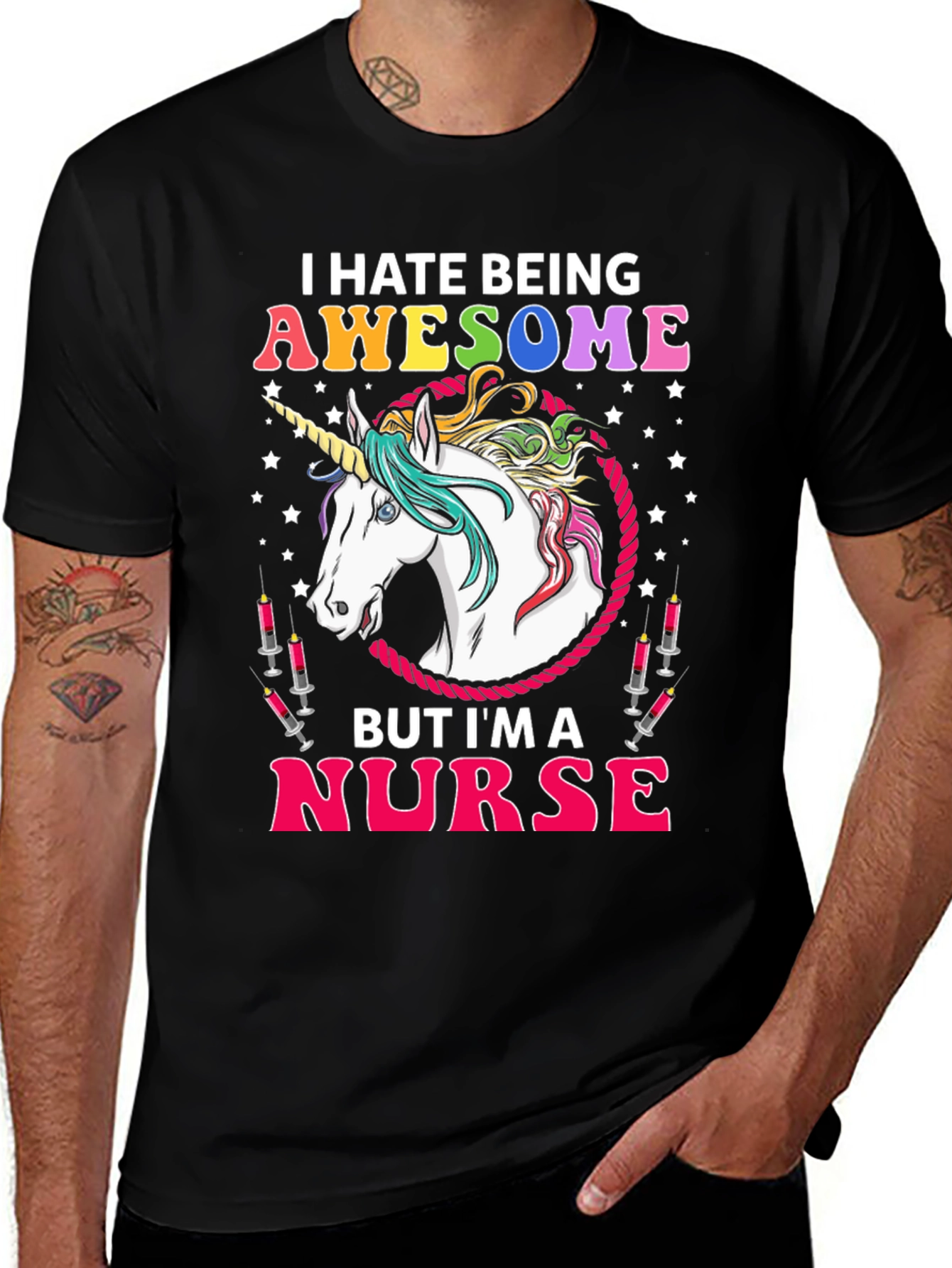 Variant 16 of Awesome Nurse Unicorn Graphic T-Shirt