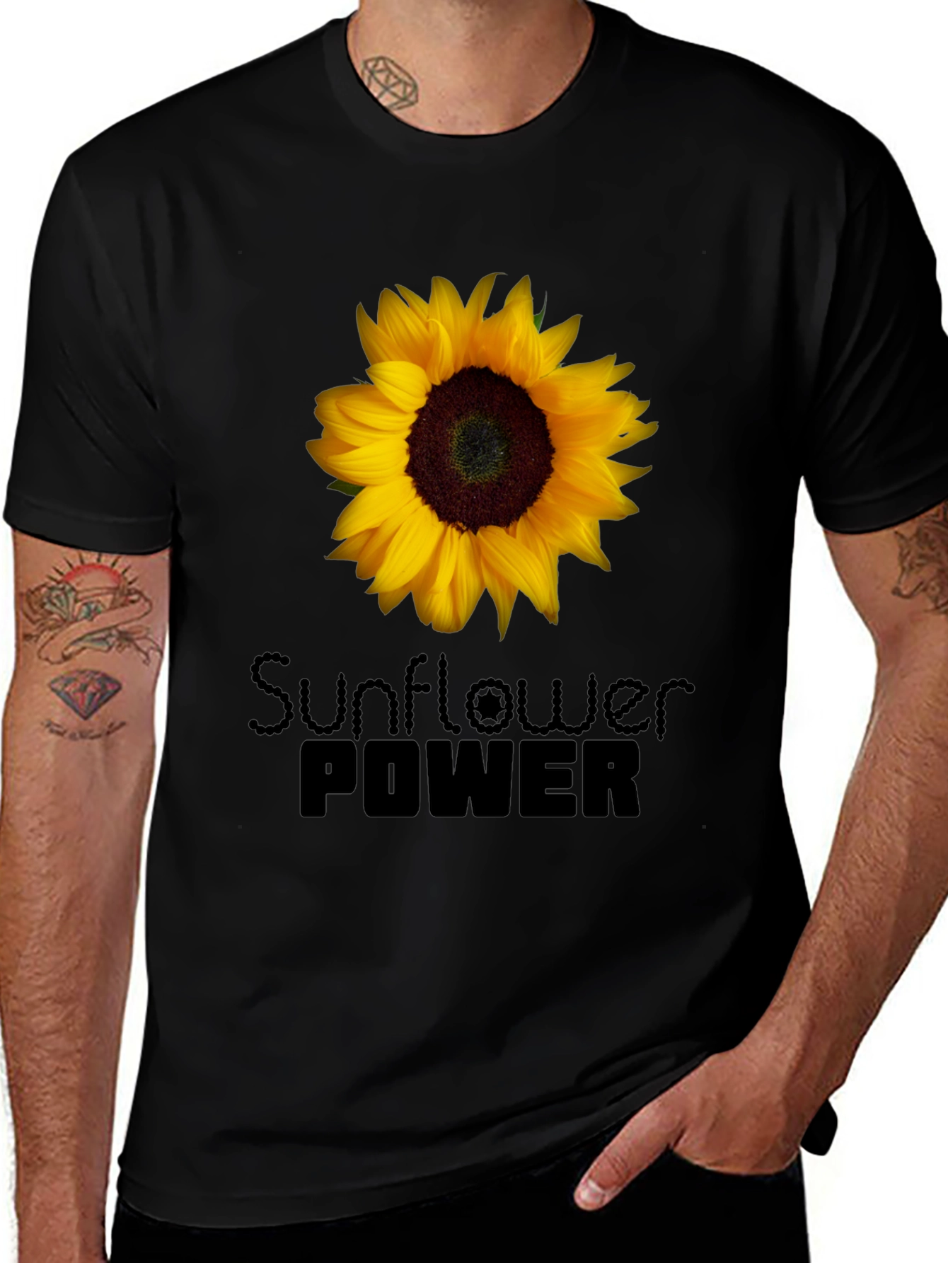 Variant 3 of Sunflower Power Black T-Shirt