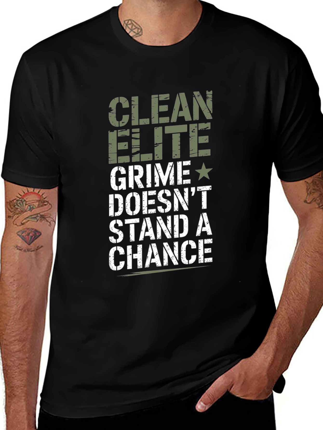 Clean Elite Grime Men's Black Graphic T-Shirt