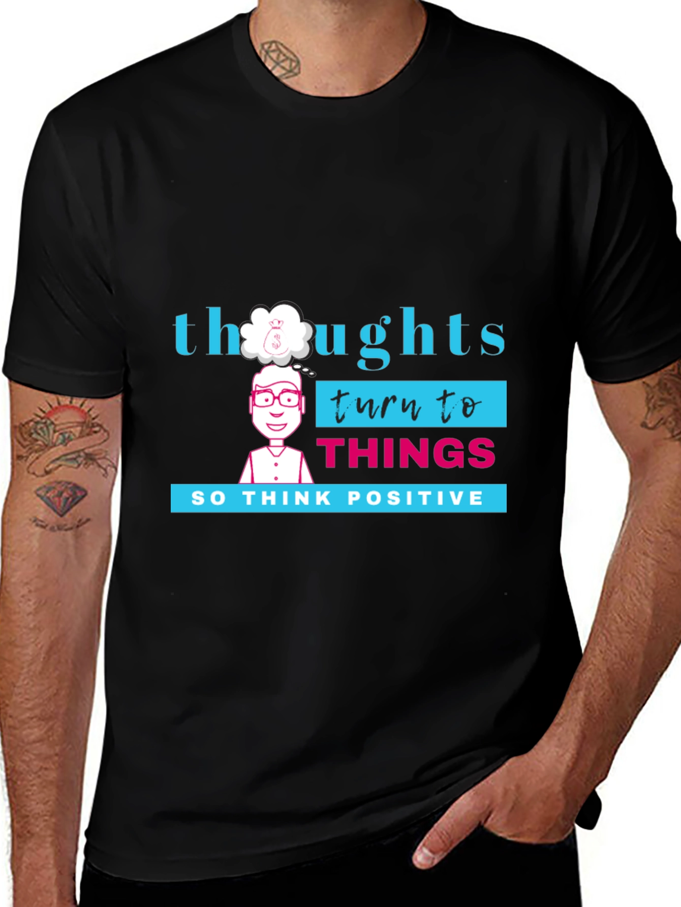 Variant 21 of Thoughts Turn to Things Graphic Tee - Black