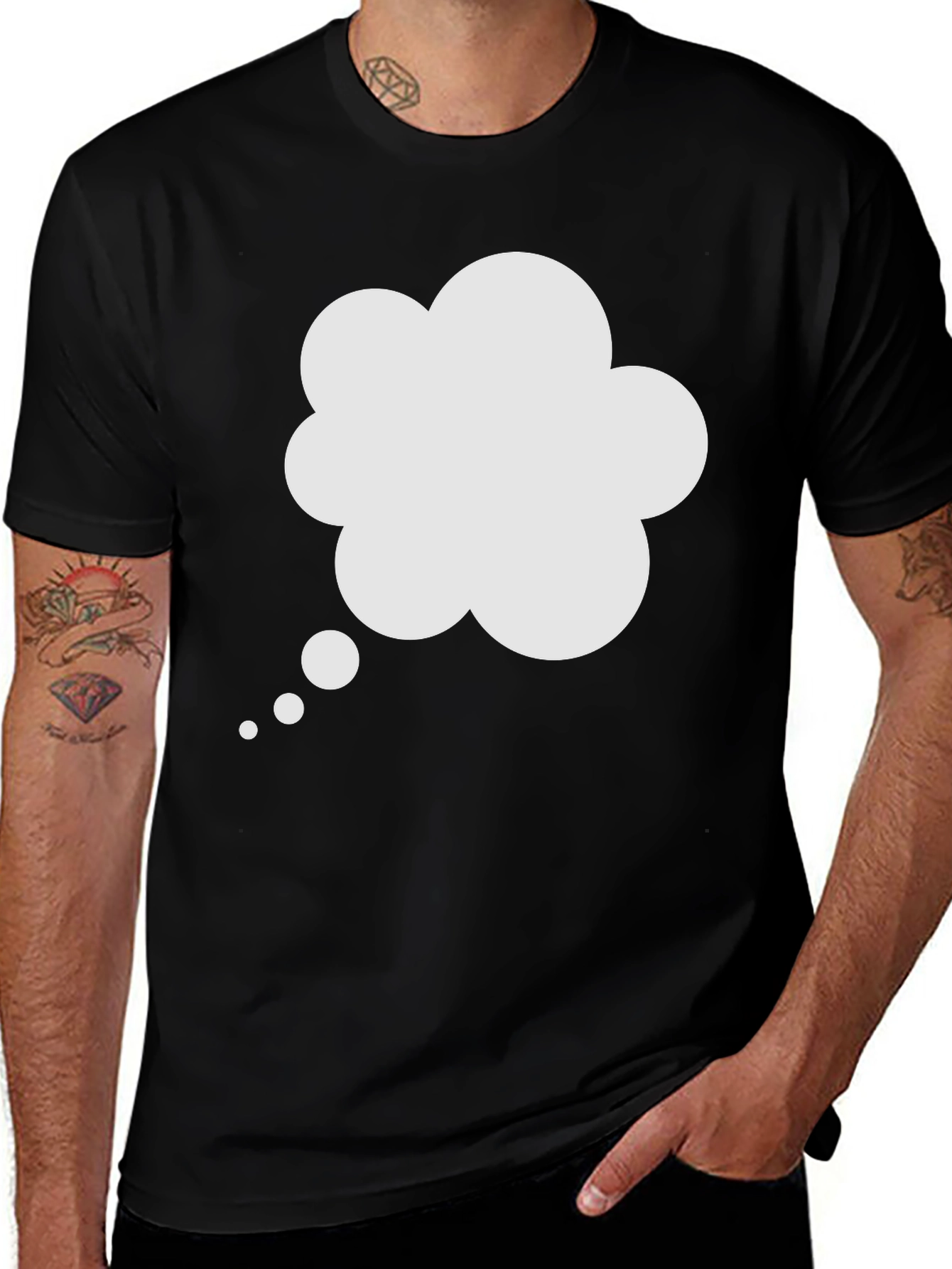 Variant 15 of Thinking Cloud Black T-Shirt
