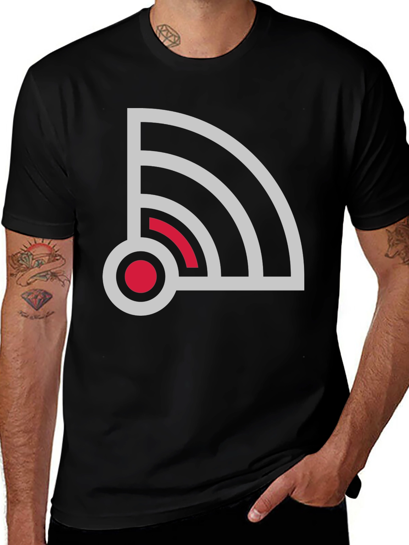 Variant 3 of Cool Graphic Tee: Retro Wifi Design