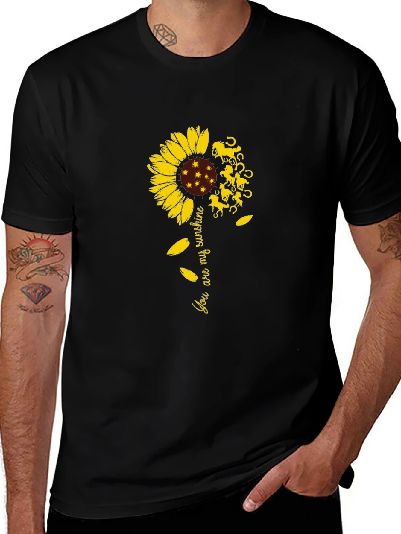 Variant 15 of Sunflower Horse Graphic Tee - You Are My Sunshine