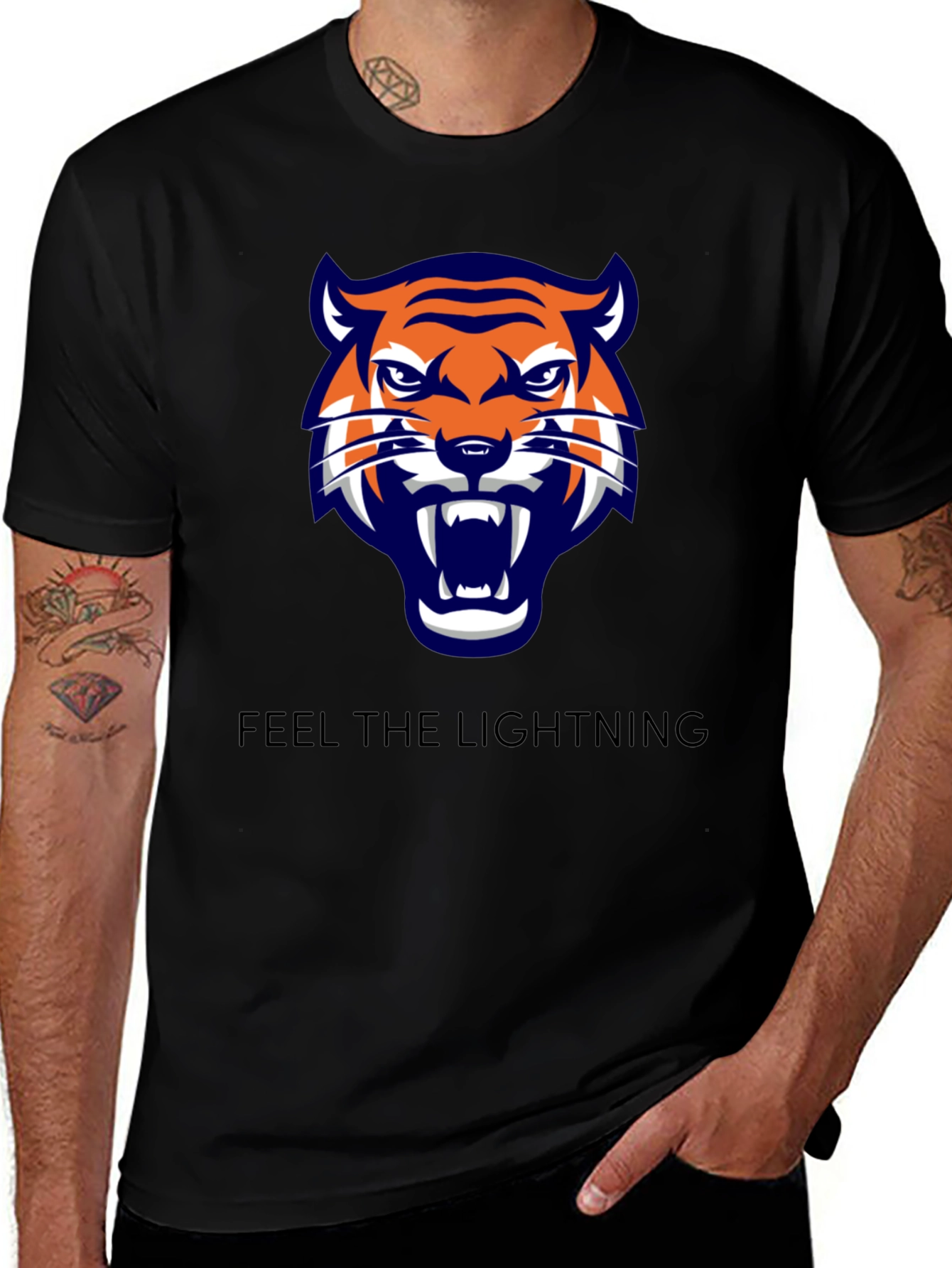 Variant 8 of Tiger Graphic Tee - Feel the Lightning!