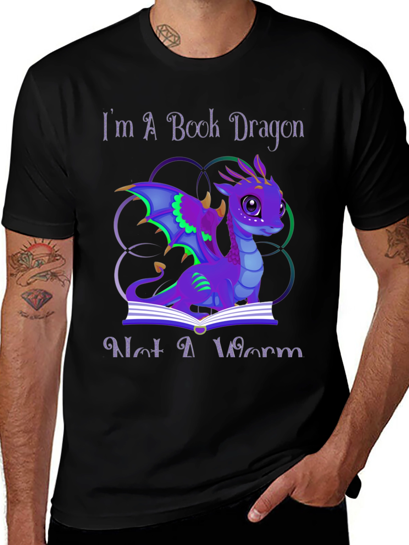 Variant 30 of Book Dragon Graphic T-Shirt - Fantasy Reader Apparel