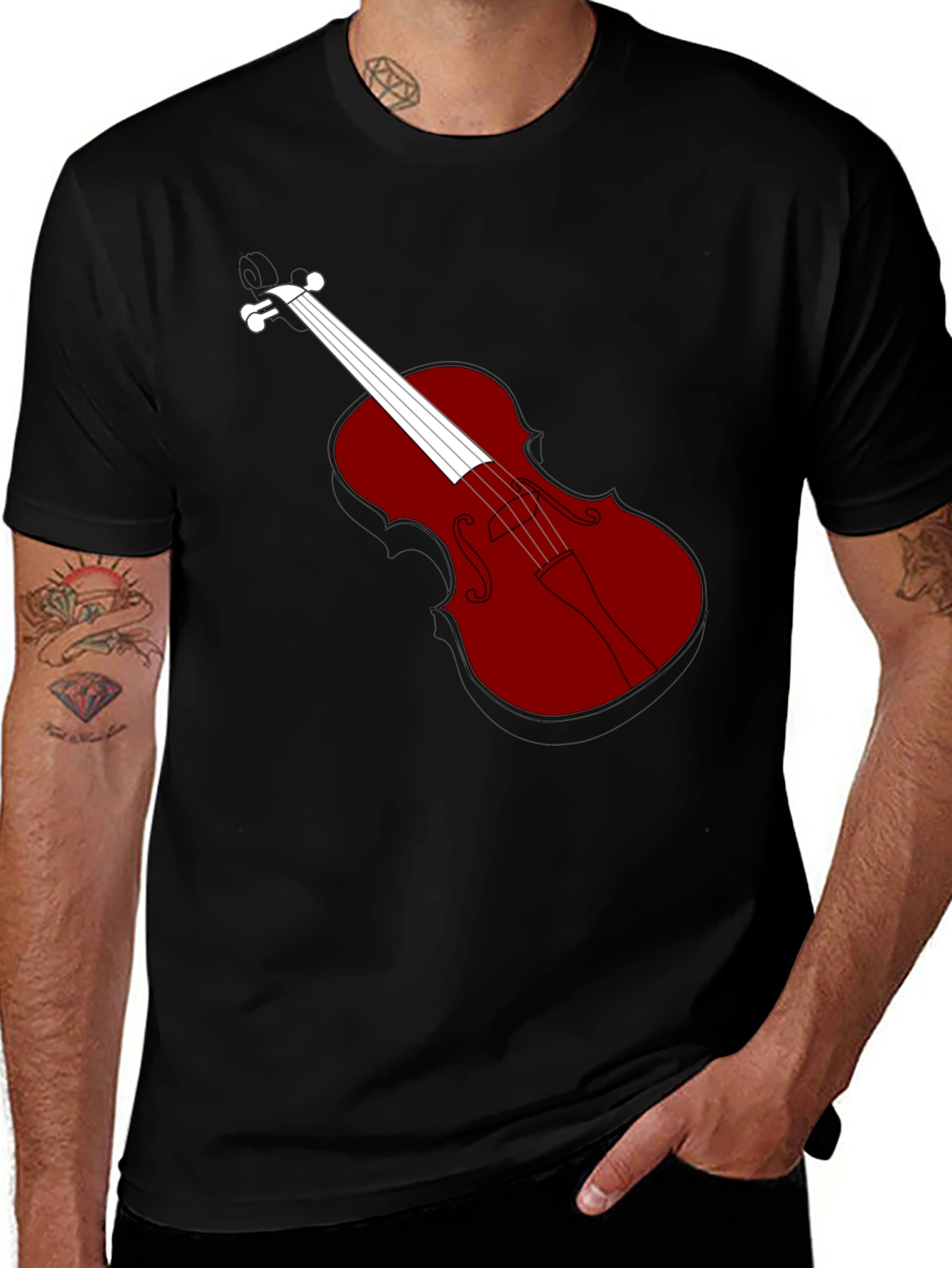 Variant 5 of Violin Graphic Tee - Music Lover T-Shirt