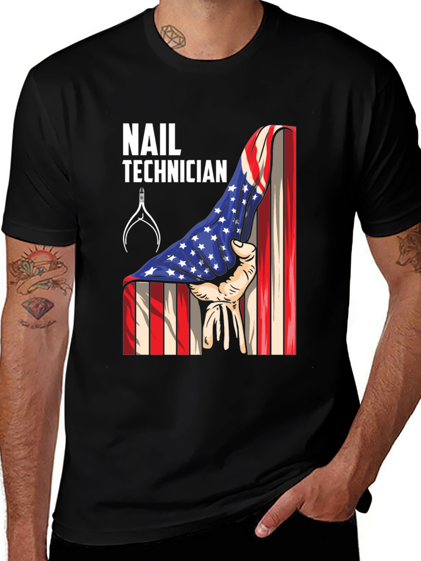 Nail Technician Patriotic T-Shirt - USA Flag
