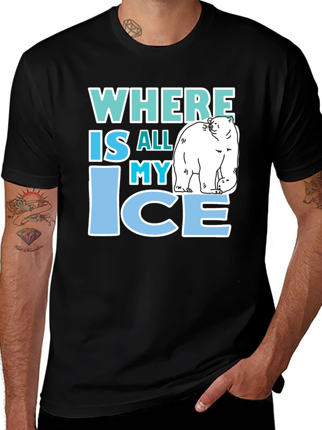 Variant 7 of Where Is All My Ice Polar Bear T-Shirt