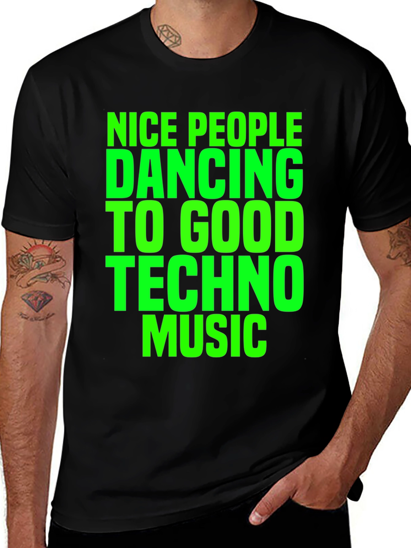 Variant 29 of Techno Music Graphic T-Shirt - Nice People Dancing