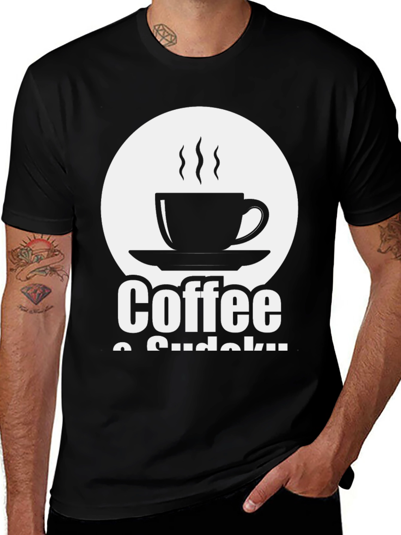 Variant 19 of Coffee and Sudoku T-Shirt - Relax and Puzzle