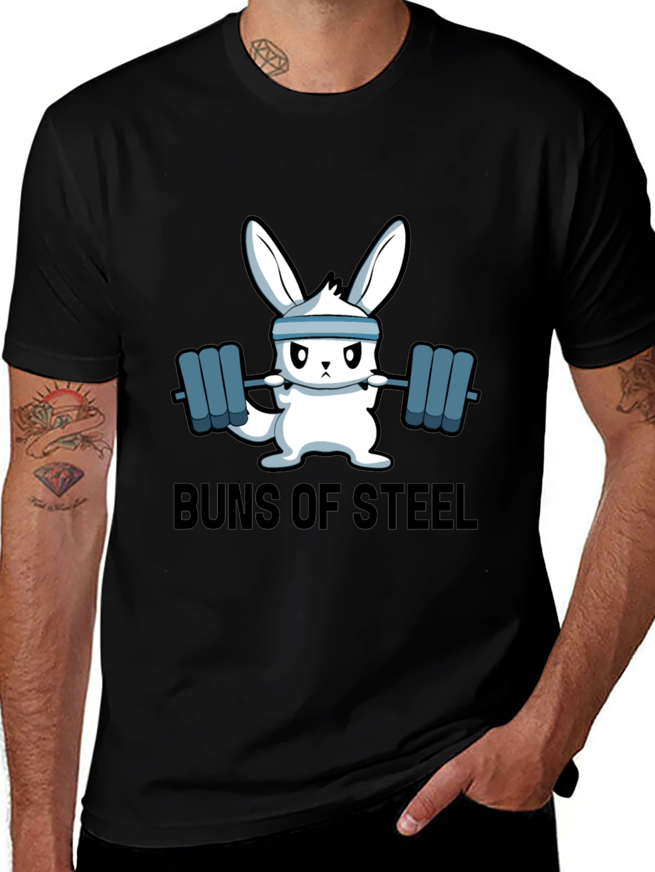 Variant 12 of Buns of Steel Bunny Lifting T-Shirt